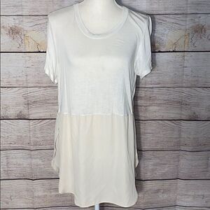 Lush Large White Tan T-shirt